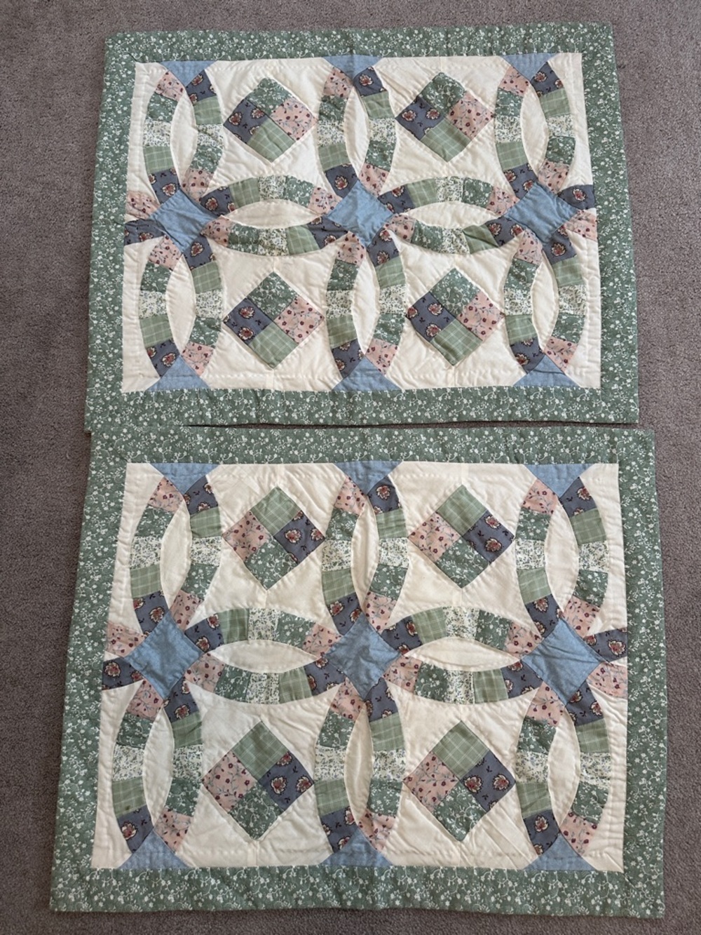 2 Large 31 x 24 Pillow Shams Double Quilted GUC